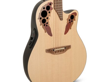 Ovation USA Pro Series Elite E-Acoustic Guitar - Natural For Sale