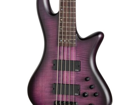 Schecter Stiletto Studio-5 5-String Bass Guitar - Transparent Purple For Sale