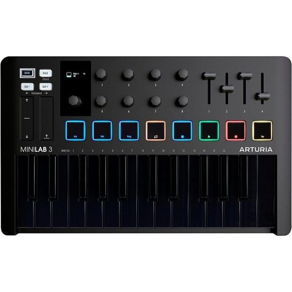 Arturia MiniLab 3 Compact MIDI Keyboard and Pad Controller - Deep Black Online Hot Sale