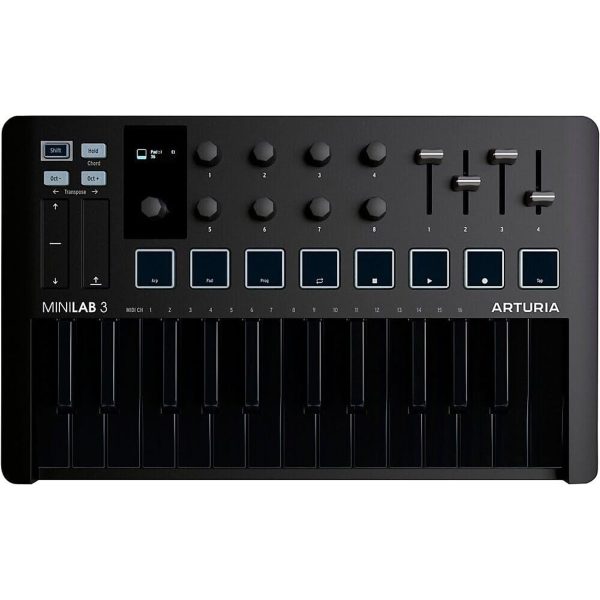 Arturia MiniLab 3 Compact MIDI Keyboard and Pad Controller - Deep Black Online Hot Sale