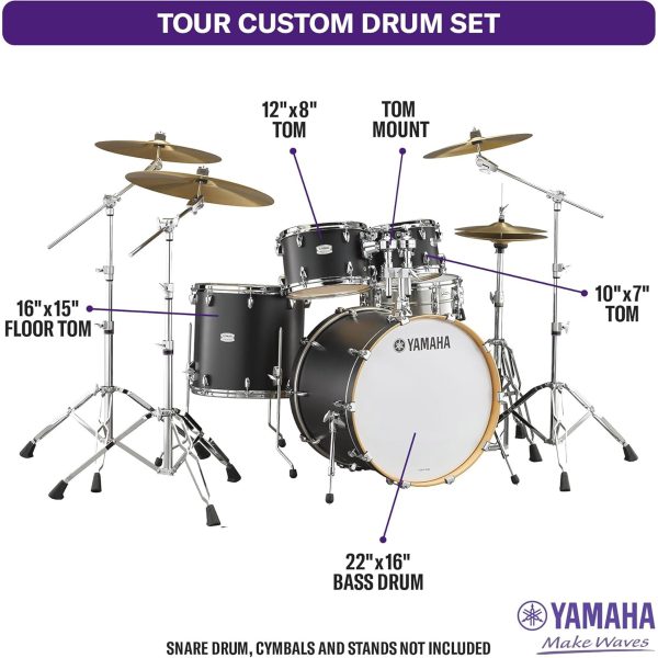 Yamaha Tour Custom Maple 4pc Standard Shell Pack - Licorice Satin Sale