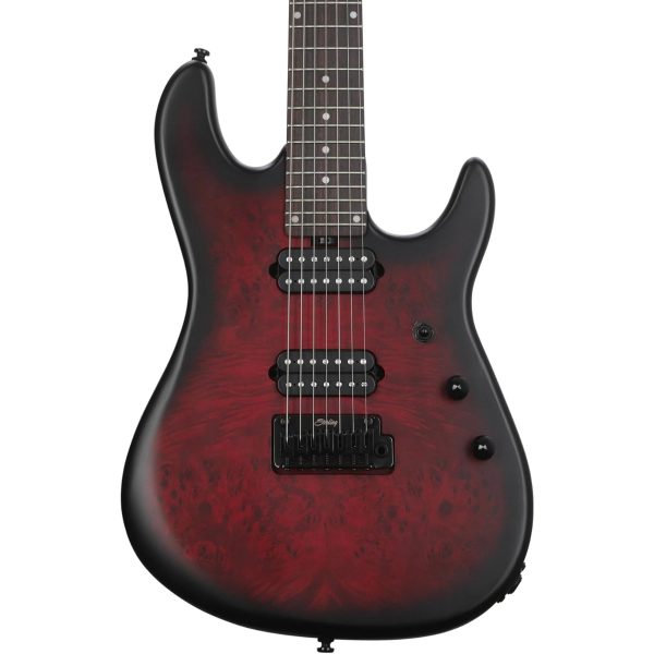 Sterling By Music Man 7-string Jason Richardson Signature Electric Guitar - Dark Scarlet Burst Satin Cheap