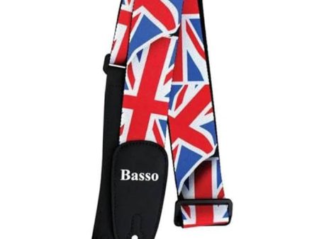 Basso Straps 100% Pop Art England Flag Polyester With Synthetic Ends Guitar Strap on Sale