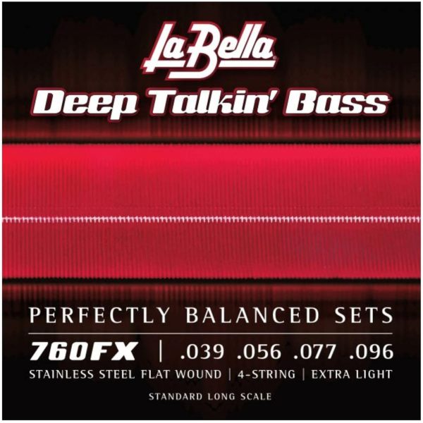 La Bella 760FX Deep Talkin’ Bass Stainless Steel Flat Wound Extra Light Bass Guitar String Online Sale