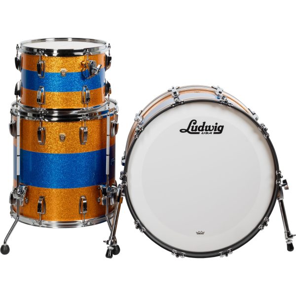 Ludwig Classic Maple Limited Edition 3-Piece Shell Kit - Blue Gold Blue Sparkle Sale