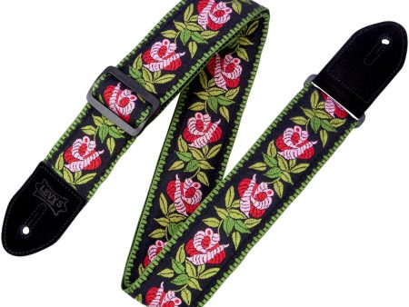 Levy s MC8JQ Woven Fabric Guitar Strap - Pink Floral Hot on Sale