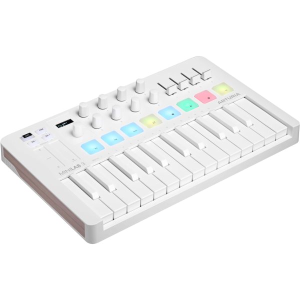 Arturia MiniLab 3 Compact MIDI Keyboard and Pad Controller - Alpine White Fashion