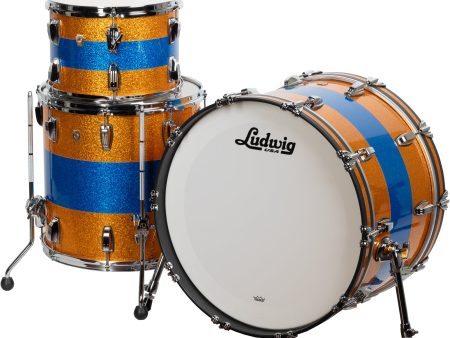 Ludwig Classic Maple Limited Edition 3-Piece Shell Kit - Blue Gold Blue Sparkle Sale