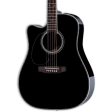 Takamine Dreadnought Cutaway Left Handed Acoustic Electric Guitar - Gloss Black on Sale