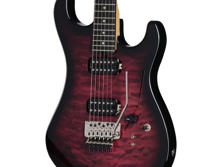 Kramer 84 HH Quilt Electric Guitar - Magenta Burst Sale