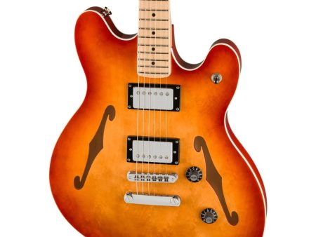 Squier Affinity Series Starcaster Deluxe Semi-Hollowbody - Maple Fingerboard, Sienna Sunburst For Sale