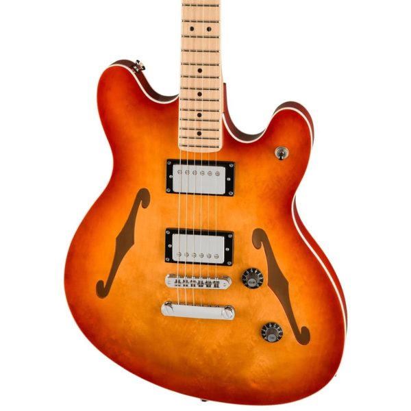 Squier Affinity Series Starcaster Deluxe Semi-Hollowbody - Maple Fingerboard, Sienna Sunburst For Sale