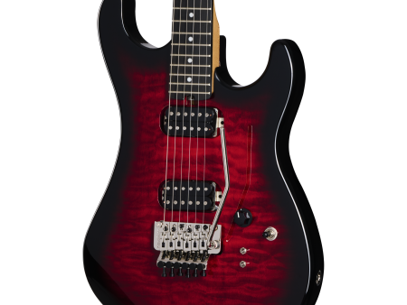 Kramer 84 HH Quilt Electric Guitar - Red Burst Cheap