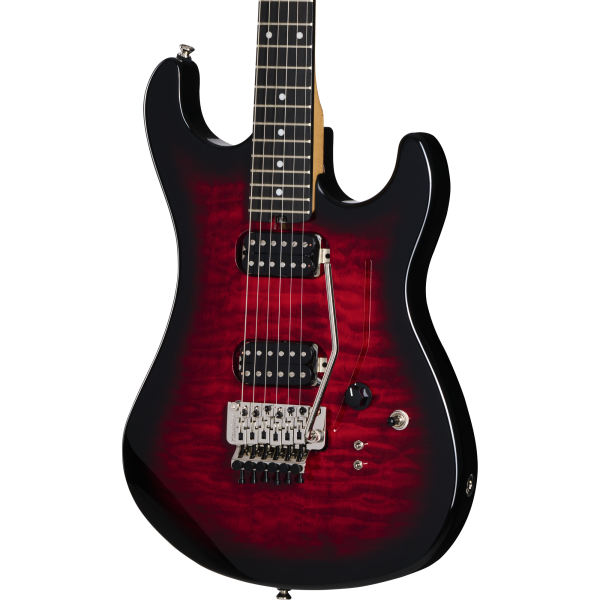 Kramer 84 HH Quilt Electric Guitar - Red Burst Cheap