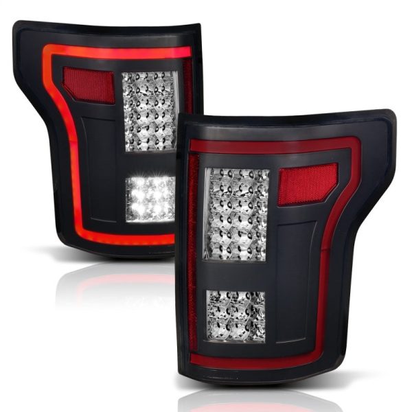 ANZO 15-17 Ford F-150 LED Taillights Black w  Sequential Supply