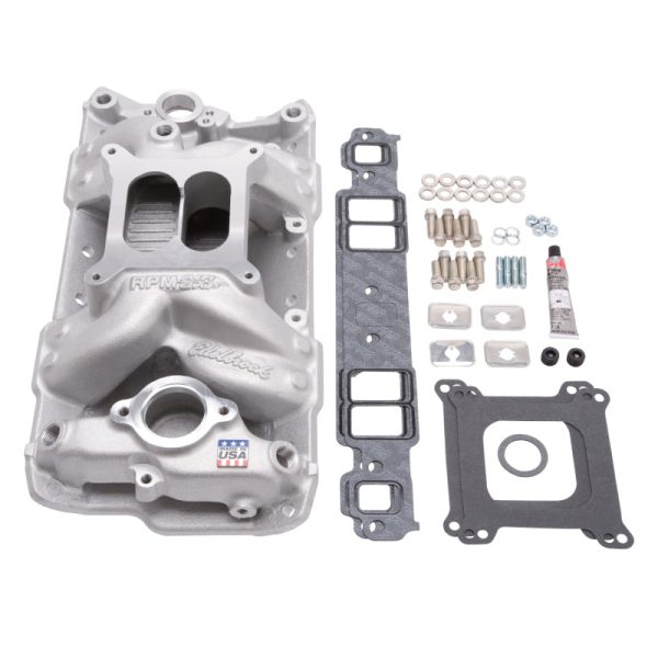 Edelbrock Manifold Installation Kit Performer RPM Air-Gap SBC 1957-1986 Natural Finish For Cheap