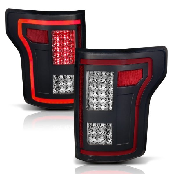 ANZO 15-17 Ford F-150 LED Taillights Black w  Sequential Supply