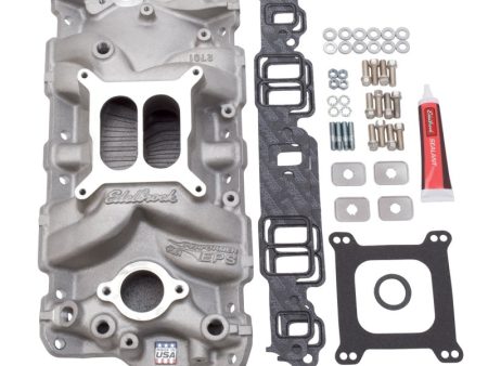 Edelbrock Manifold w  Installation Kit Performer Eps SBC 1957-1986 Natural Finish on Sale