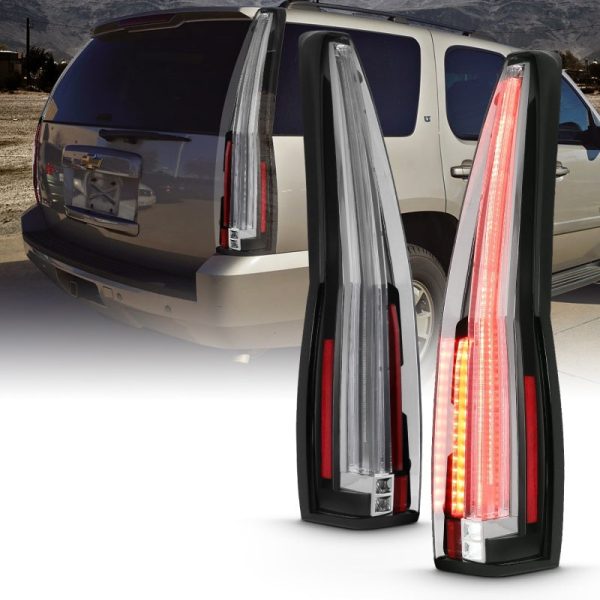 ANZO 2007-2014 Chevrolet TahOE Led Taillights Red Clear Fashion